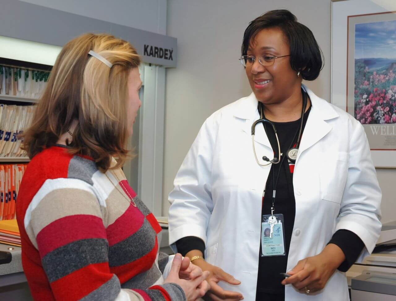 Picture: two women consulting in a medical facility - gobabytips